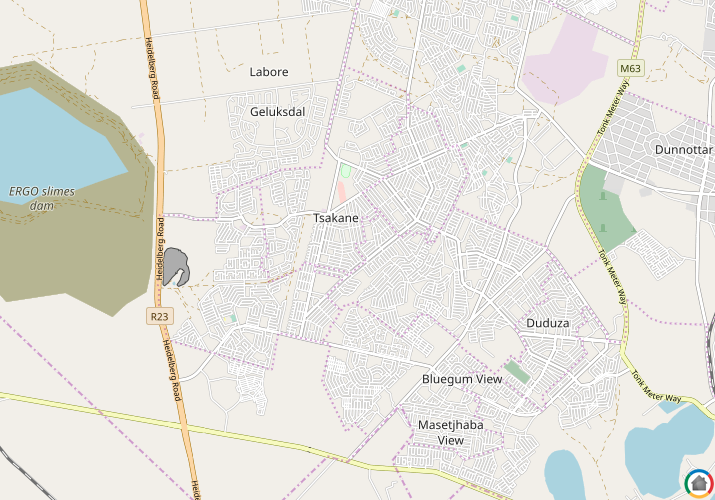 Map location of Tsakane
